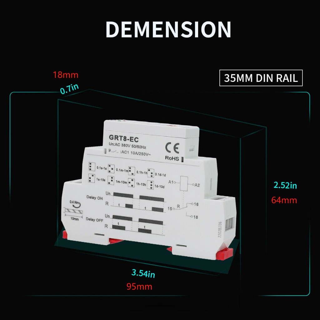 GEYA On Delay & Off Delay Timer Delay Relay Time Cycler Switch 10A DC24V AC220V