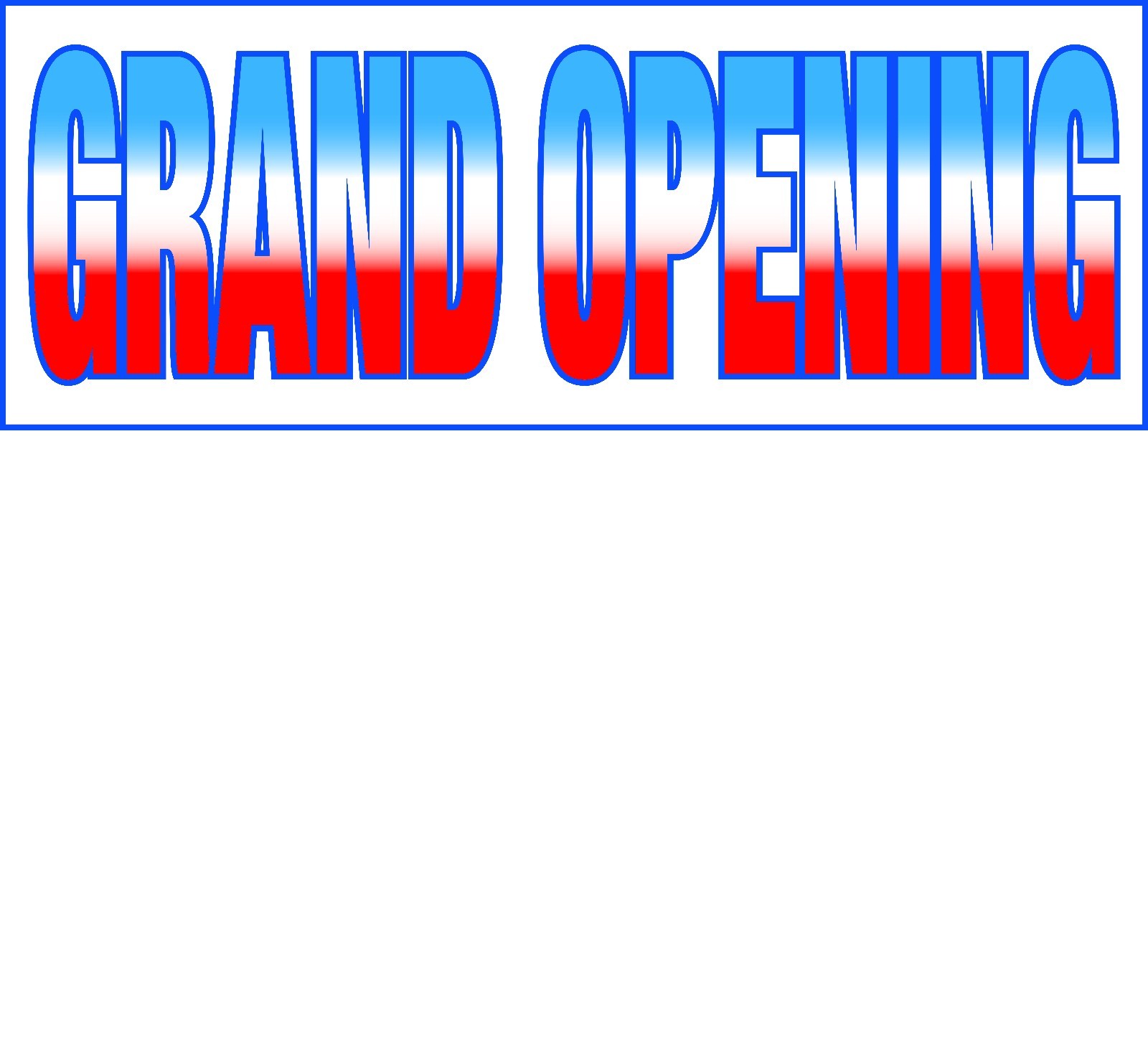 Grand Opening Red White & Blue Banner 36″x96″ Free Shipping & Ready to Hang!