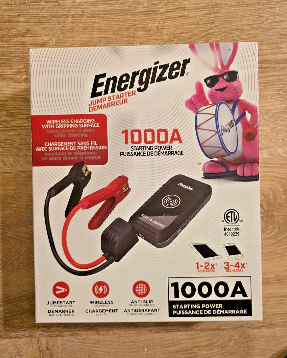 Energizer Portable Auto Battery Charger 12V Lithium Jump Starter ETL Certified