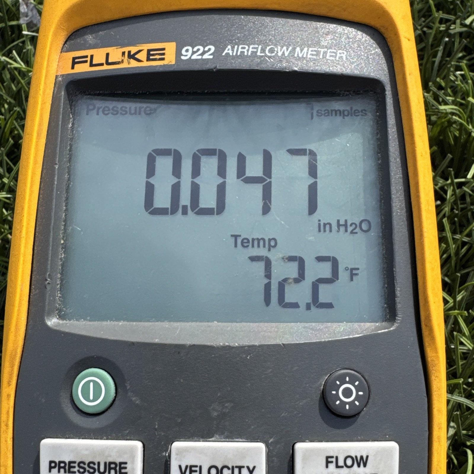 Fluke 922 Airflow Meter/Micromanometer Air Pressure Velocity Volume Temperature