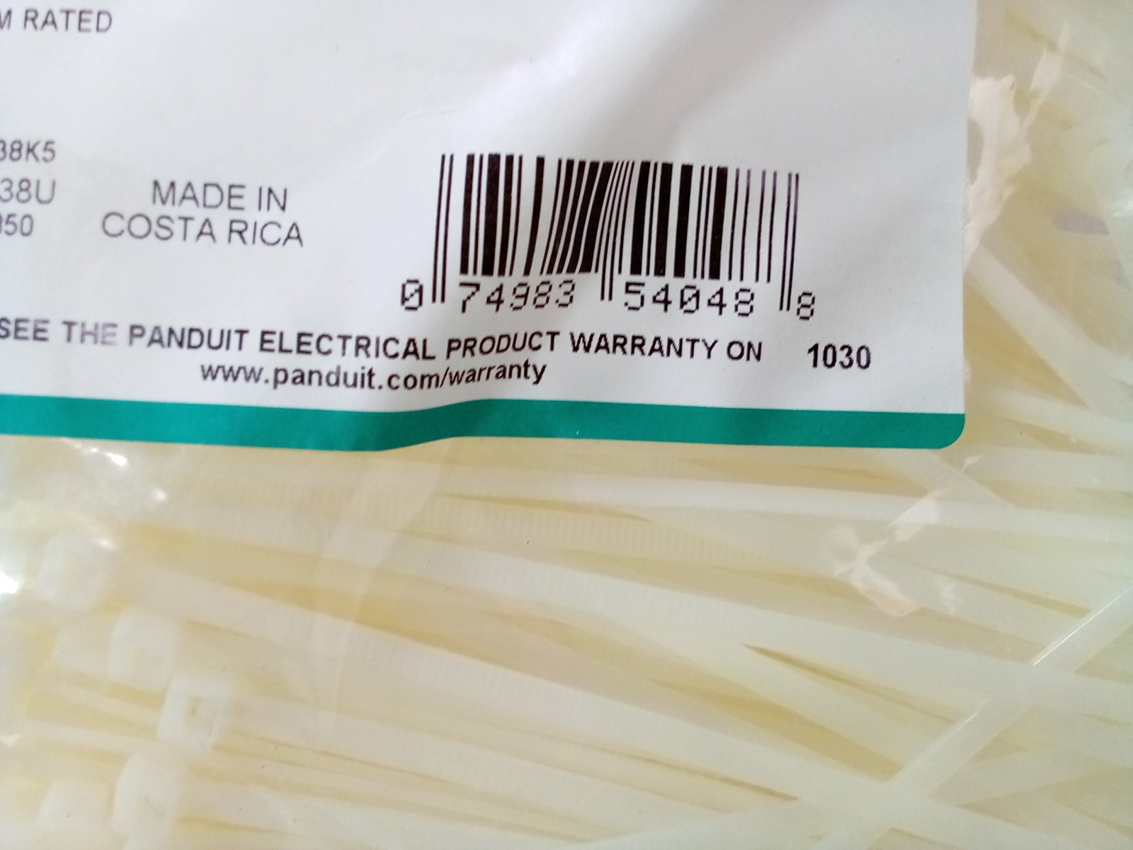 Panduit PLT1.5I-M Cable Ties Pan-Ty 5.6″ 142mm Tens.40LB Natural Nylon Qty 1000