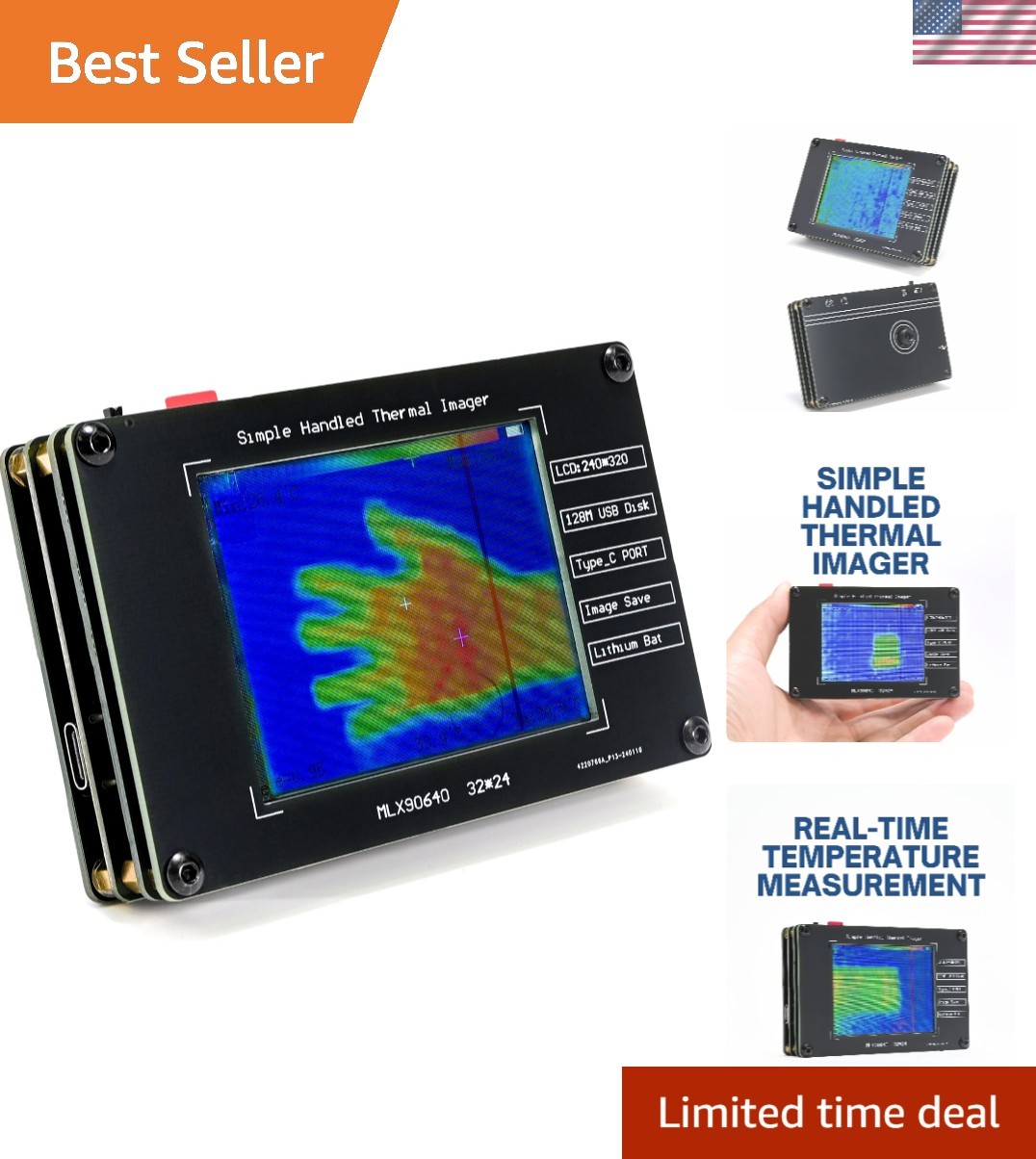 Handheld Thermal Imaging Camera for Non-Contact Temperature Detection & Analysis