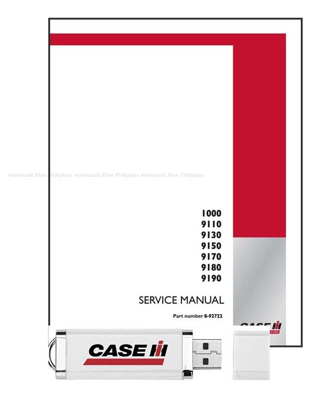 CASE IH 1000 9110 9130 9150 9170 9180 9190 Tractor Service Manual on USB stick