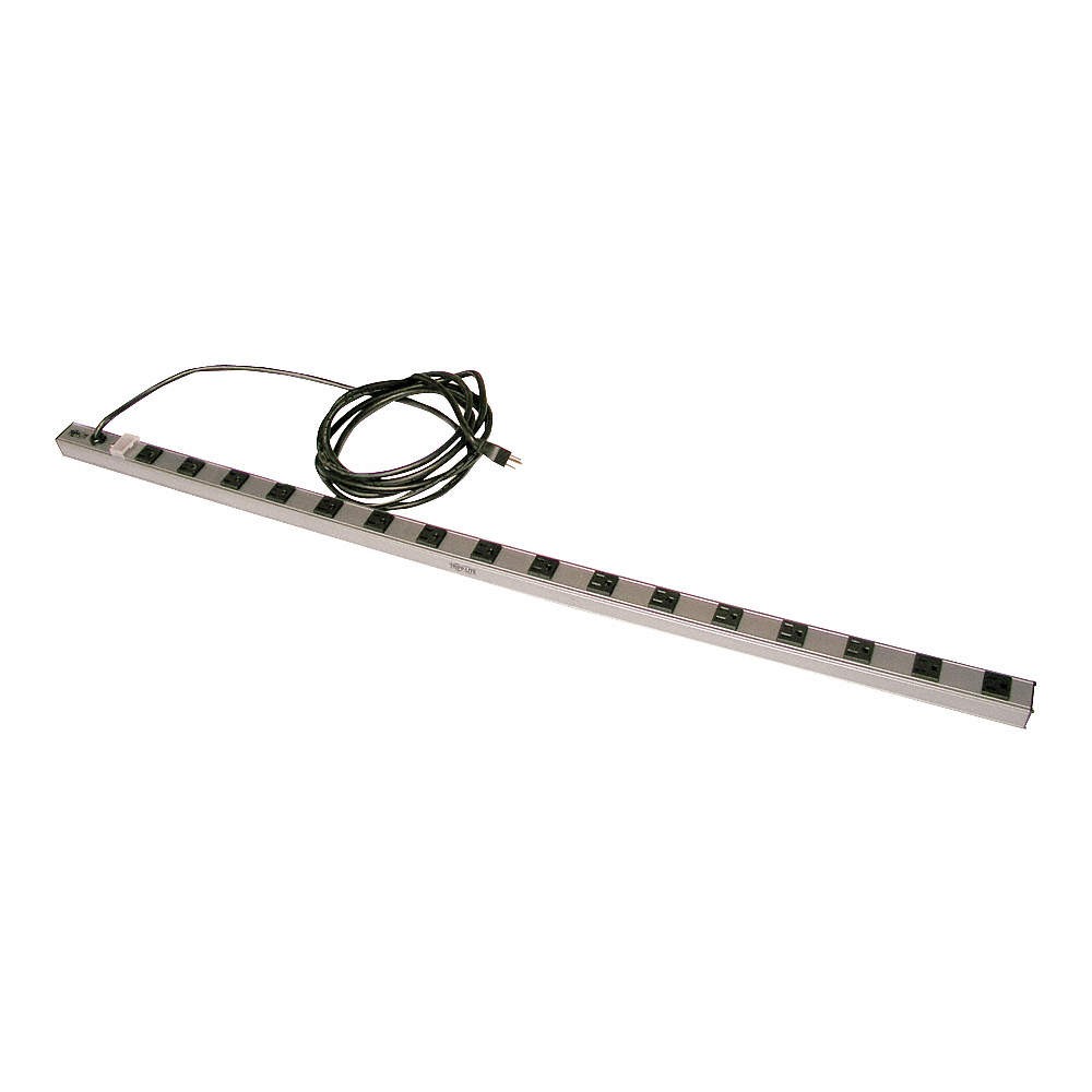 HALLOWELL FKWEP48 Power Strip,48W x 1-1/2D x 1-1/2H,Black 36L591