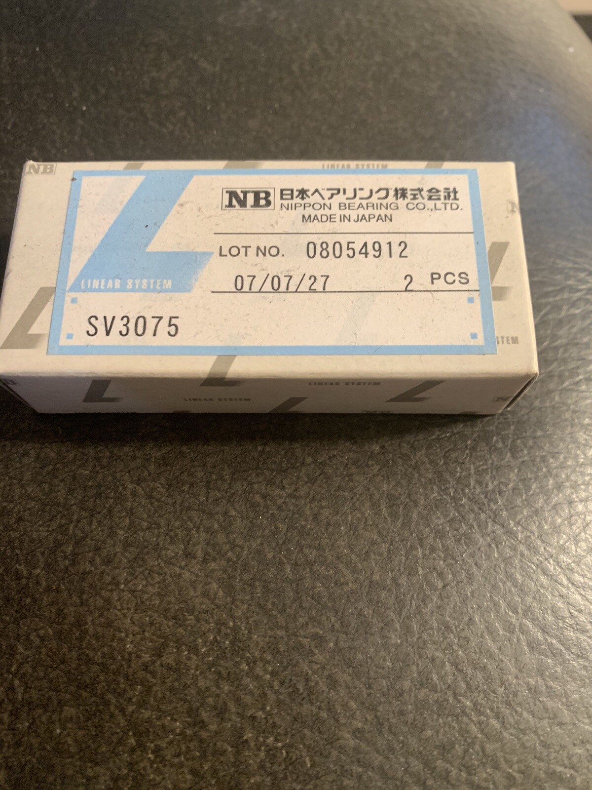 NIB NB NIPPON BEARING Corp. SV 3075 07/07/27 2 PCS LINEAR SYSTEM JAPAN
