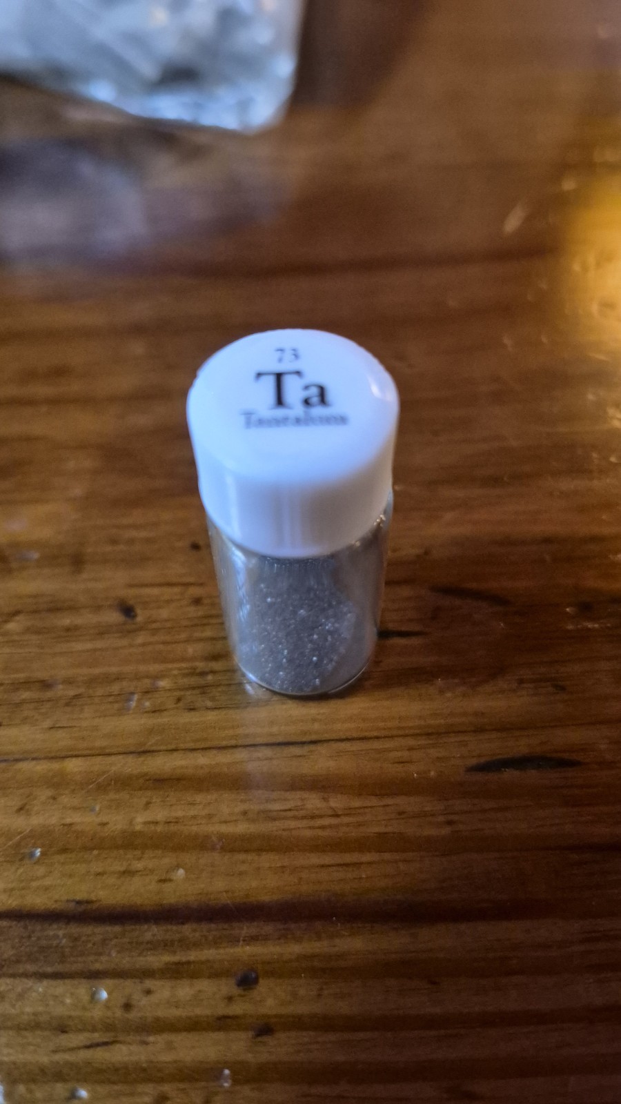 Luciteria Science Tantalum Element Sample 5.80g Glass Vial 15-1g Vials»Ta 73″