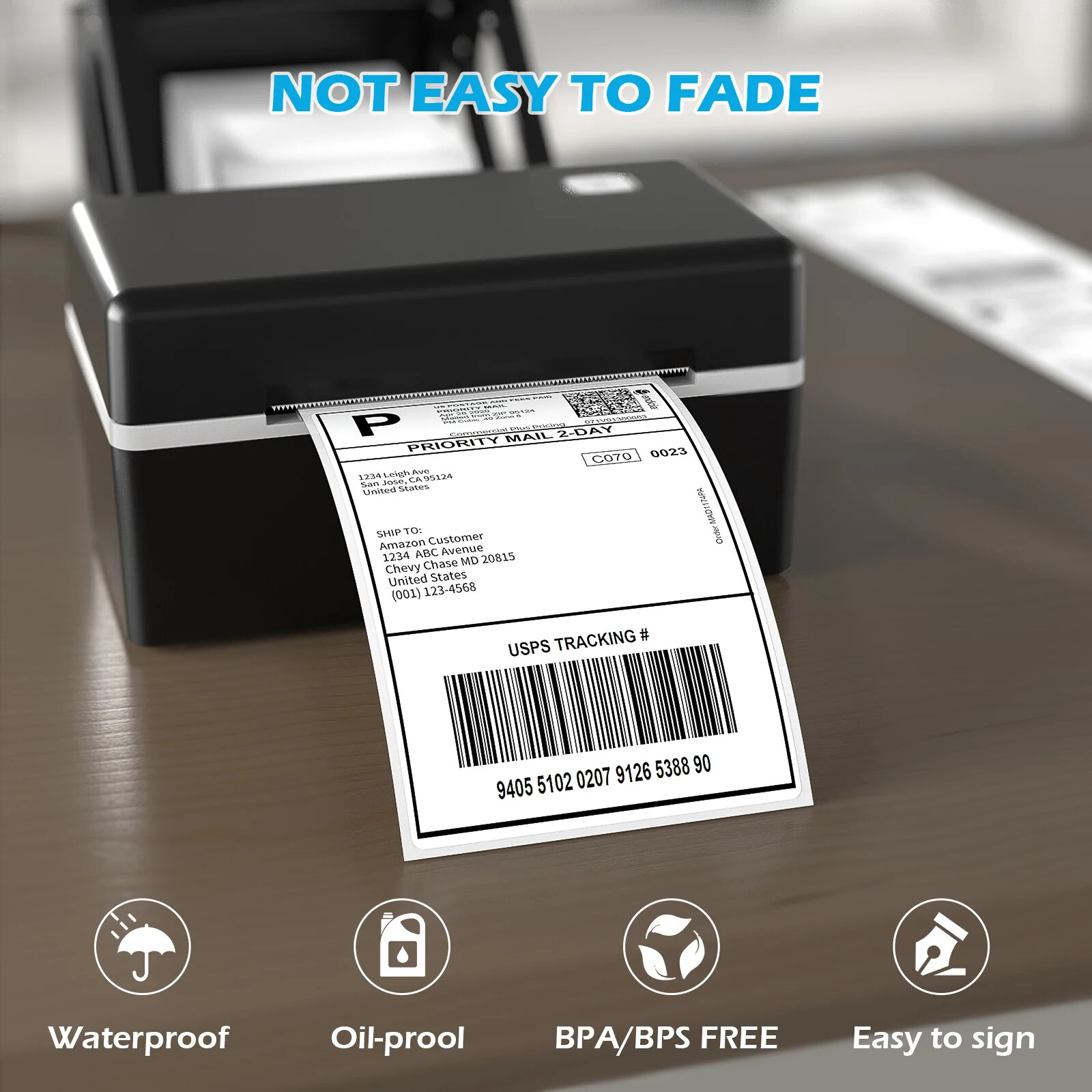 1000 4 x 6 Fanfold Direct Thermal Shipping Labels White For Zebra Rollo Printer