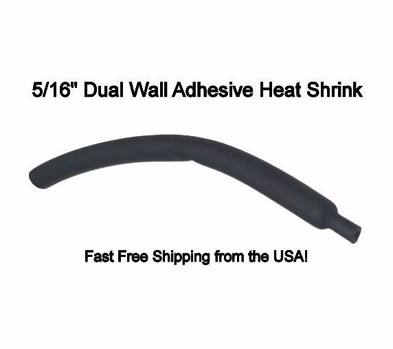 (25 6″ Pcs) 5/16″ / 7.9mm Black 3:1 Heat Shrink Tubing Adhesive Lined Dual Wall