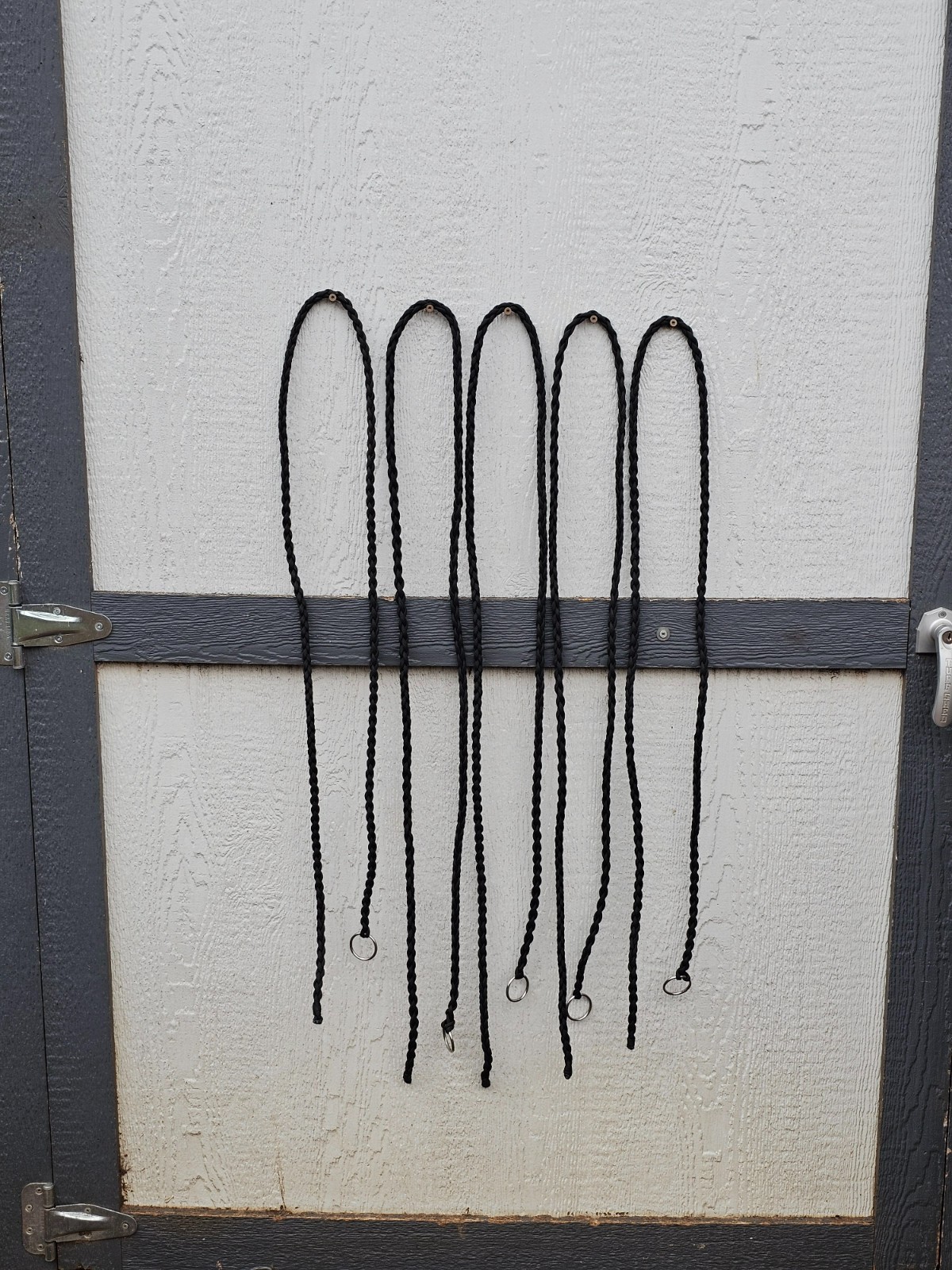 Set of 5 Paracord Piggin Strings Tie Strings Western Ranch Work Rope All Black