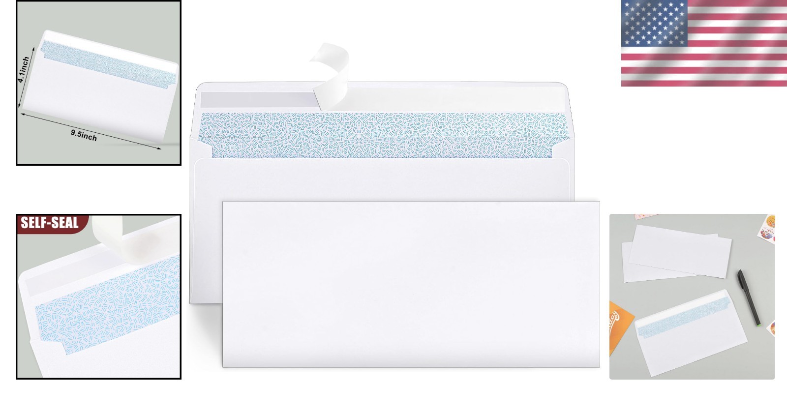 No.10 Self-Adhesive Envelopes – 72 Count Bulk Pack for Secure Document Shipping