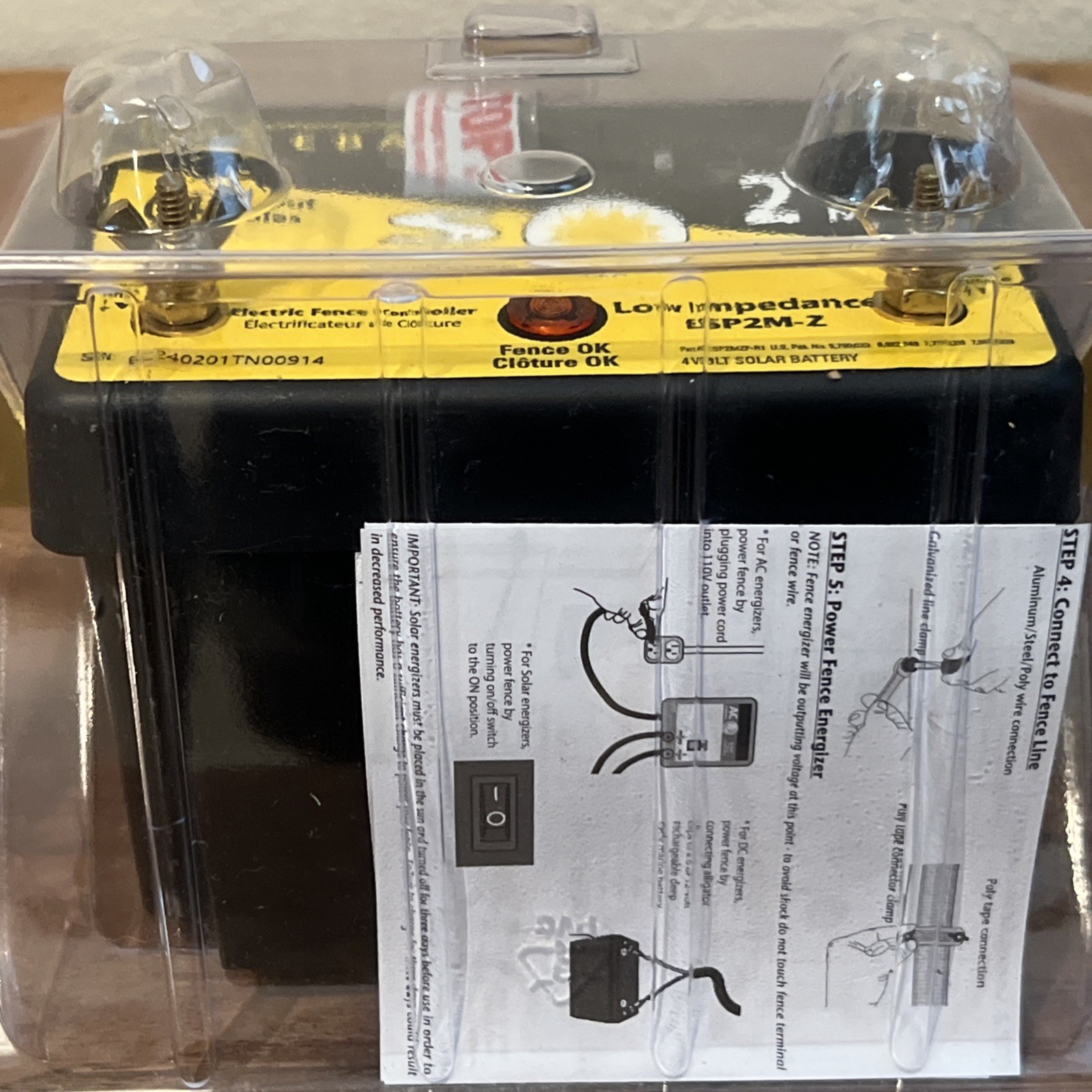 NEVER USED Zareba Model ESP2M-Z 2-Mile Solar Powered Electric Fence Charger