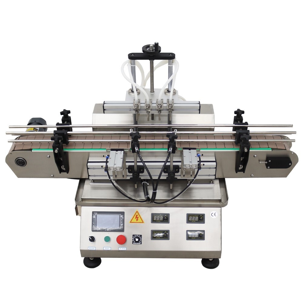 Desktop Four Head Magnetic Pump Filling Machine 4-30Bottles/min 8mm Nozzle