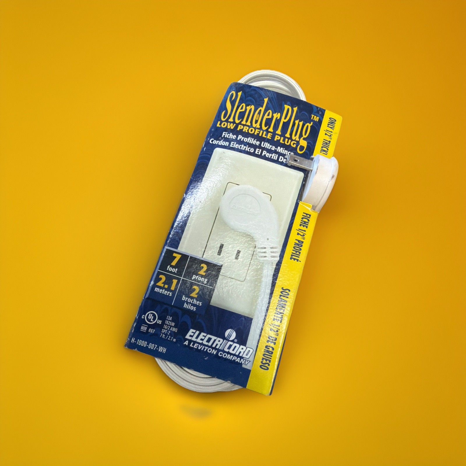 🔥 ElectriCord SlenderPlug Low Profile Extension Cor 7ft H-1000-007-WH ~ 10 Unit