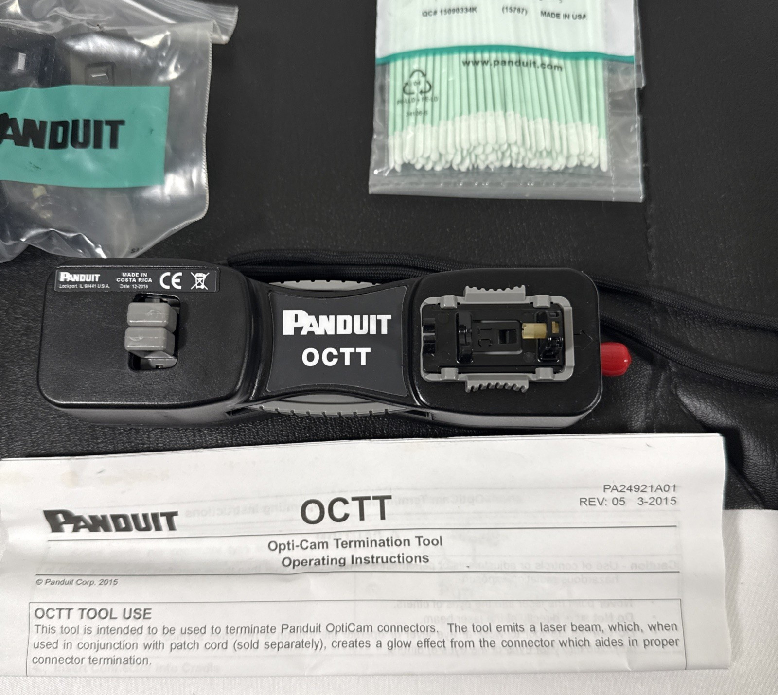 Panduit Opti-Cam Fiber Optic Termination Kit FKITCASE OCTT Black Professional