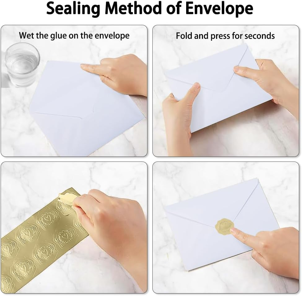 A7 Self-Sealing White Envelopes 50 Pcs – 5X7 Inches (5.31×7.67In) Premium 120G P