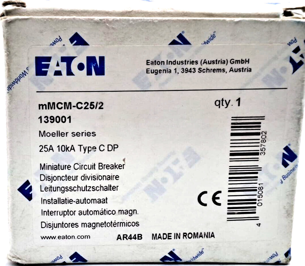 EATON mMCM-C25/2 MINIATURE CIRCUIT BREAKER 139001