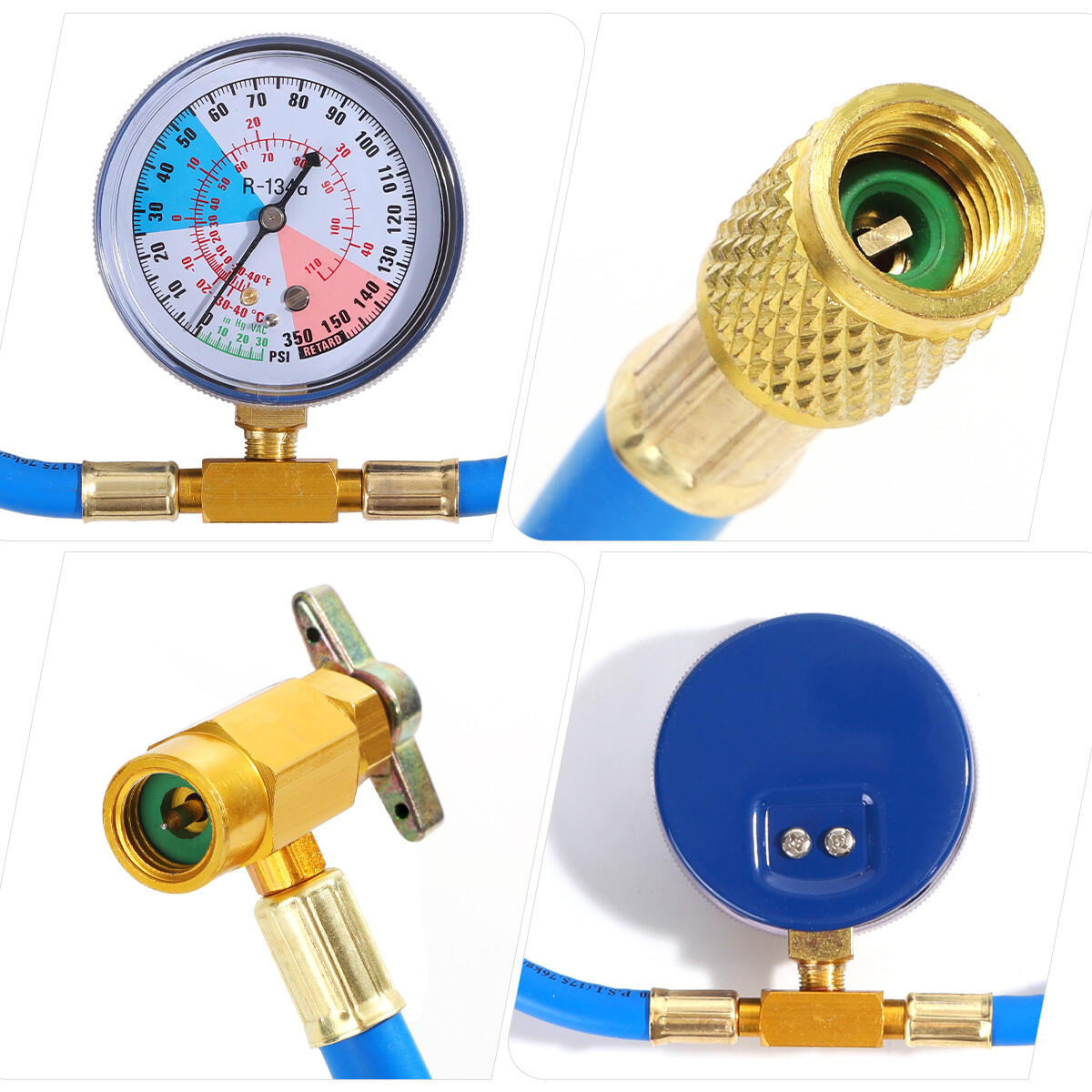 BPV31 Bullet Piercing Tap Valve Kits w/ Pressure Gauge Fit For Home Refrigerator