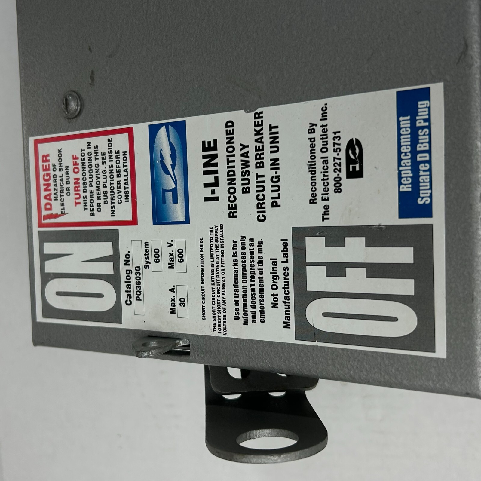 SQUARE D PQ3603G Vertical Busplug 3P 3W 30 Amp 600V max