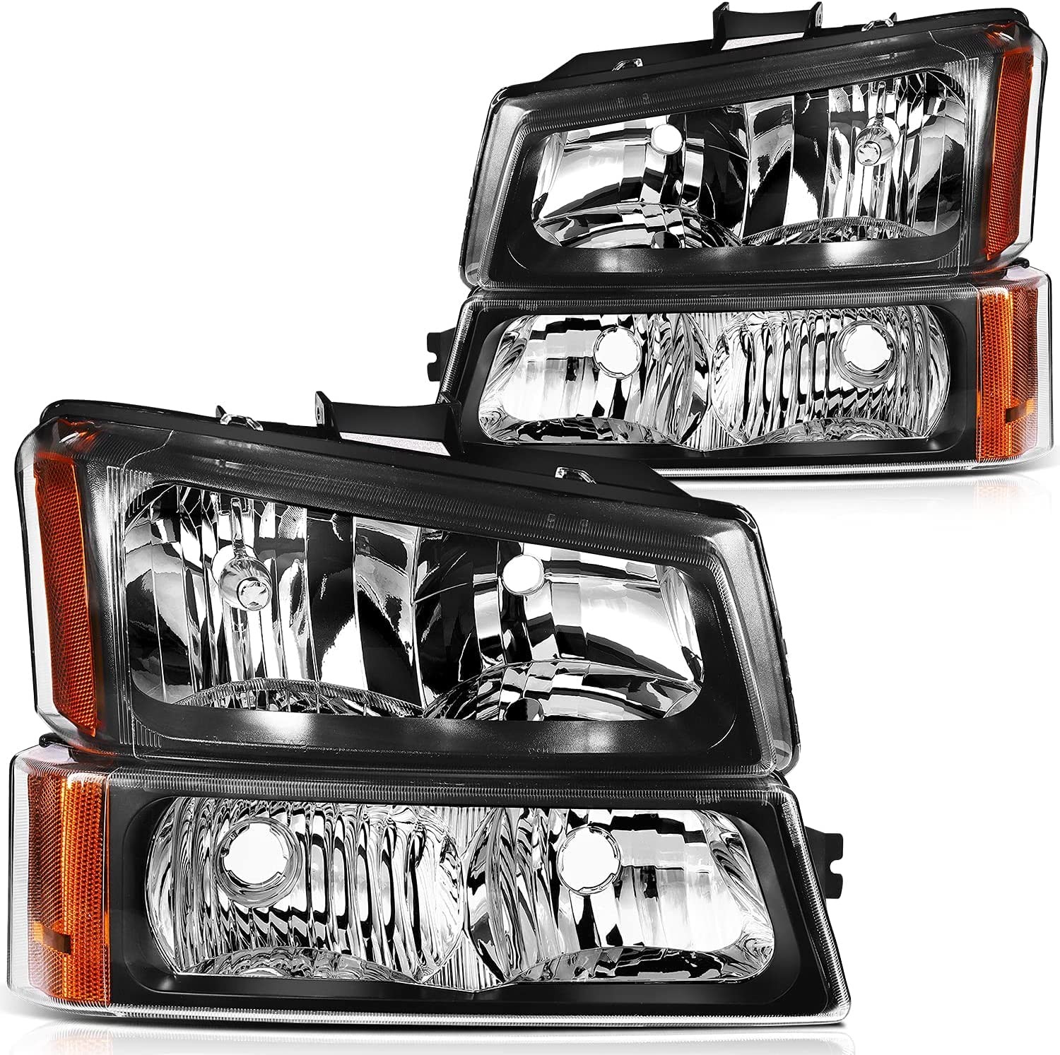Headlight Assembly Set Fit for Chevrolet Avalanche 1500 2003-2006