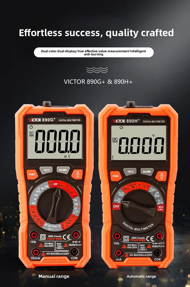 Digital Multimeter Auto Range AC DC Voltage Tester High Precision Multi Meter