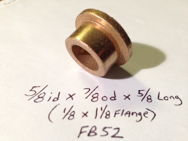 Oilite Flange Bushing Bronze 5/8 id x 7/8 od 5/8 Brass Bearing Shim Spacer Bush