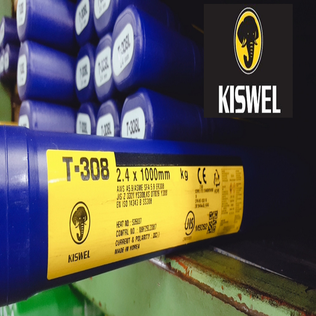 Kiswel T-308 TIG Stainless Steel Welding Rod ER308 2.4mm 1kg/35.27oz