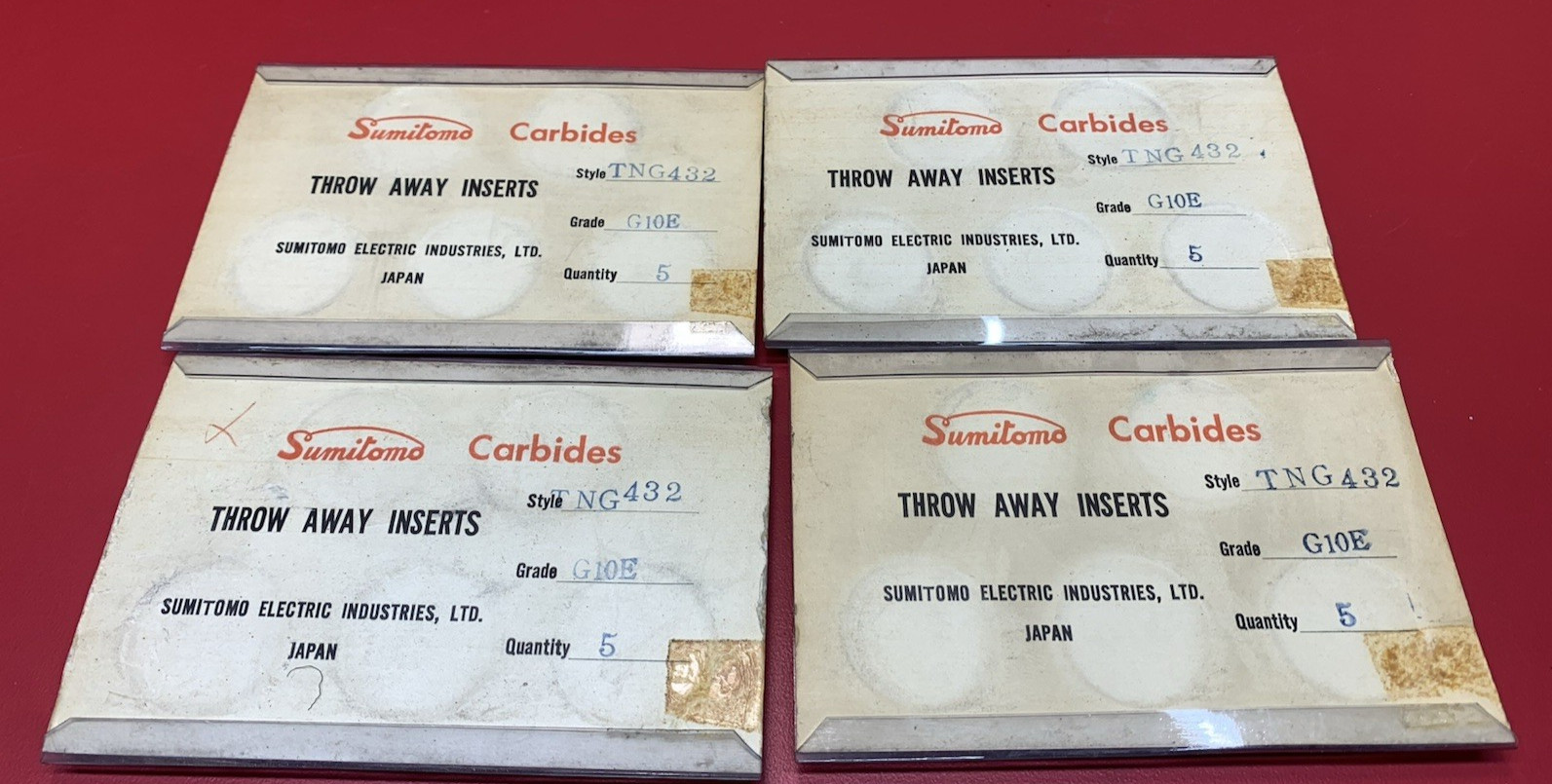 Lot of 20 Pieces of Sumitomo TNG-432 G10E Carbide Inserts (NOS)