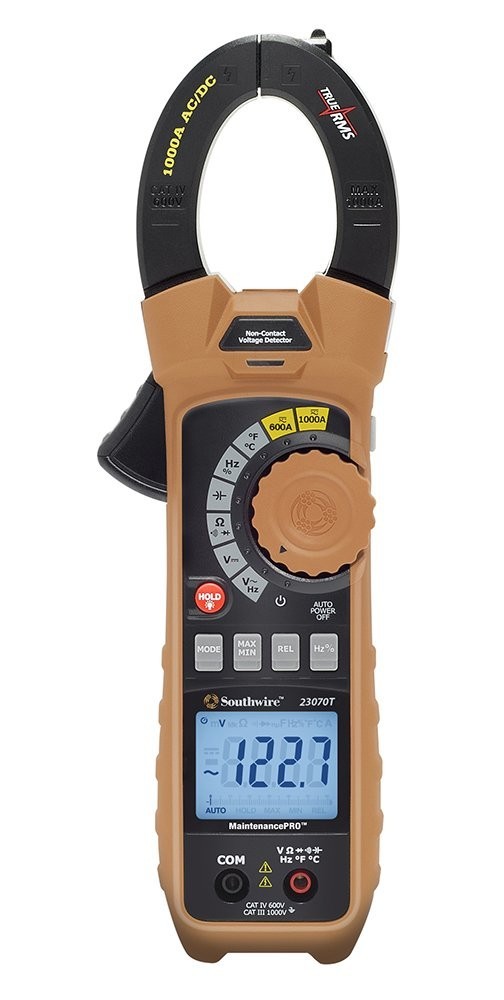 Clamp Meter 1000A True RMS AC/DC – Voltage Detector, LED Work Light, CAT IV 600V
