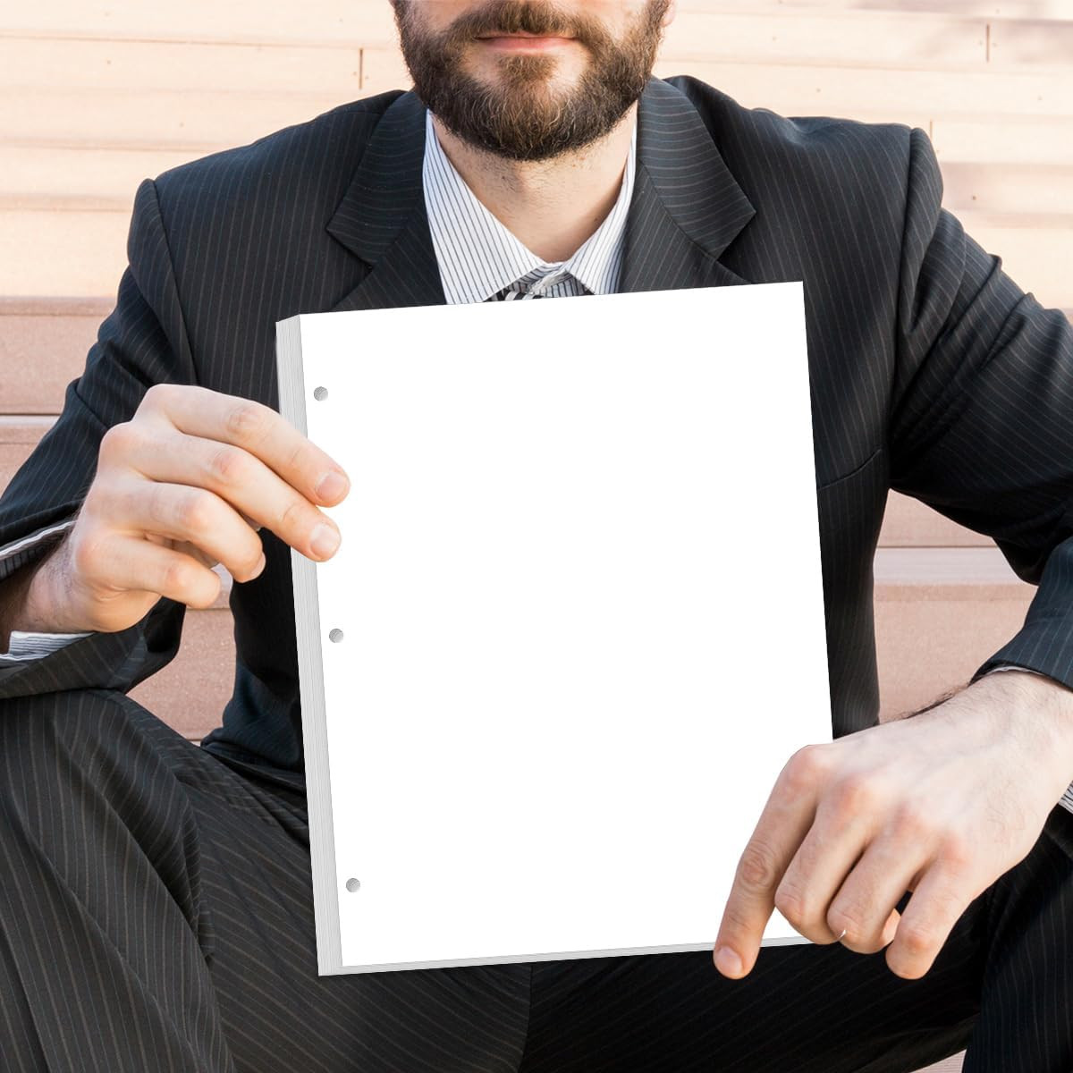 A4 Blank Filler Paper, 3-Hole Blank Paper, 100Sheets / 200Pages Loose-Leaf Paper