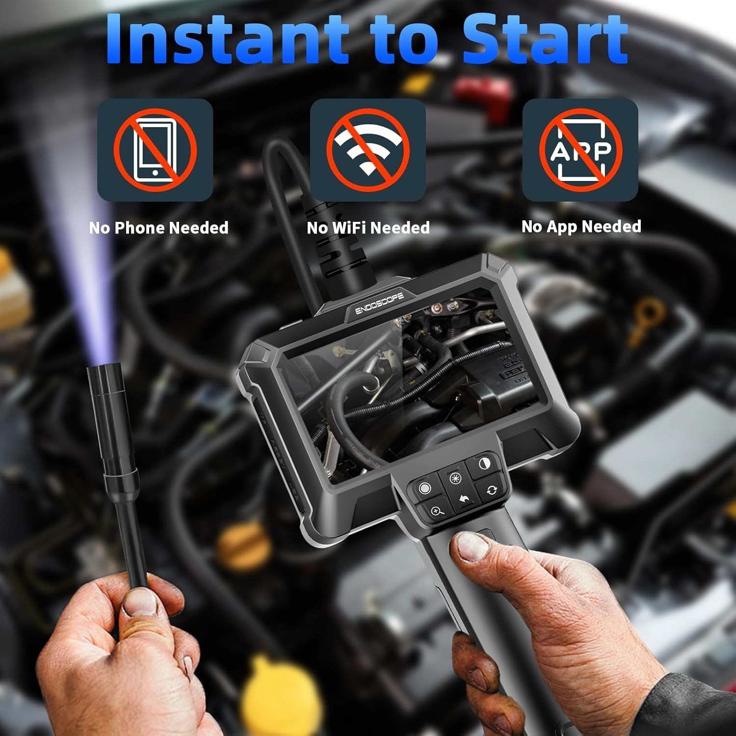 Advanced Endoscope Camera with 180° Rotation, Ideal for Mechanics & Home Repairs