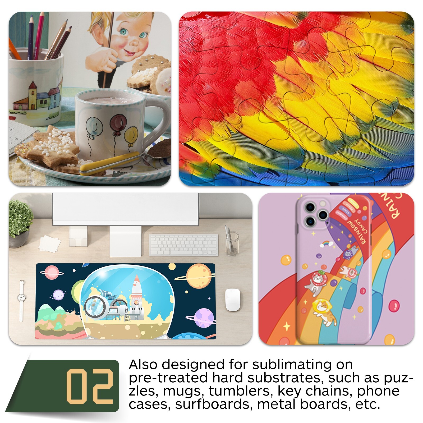 A-SUB Sublimation Paper 125g 8.5×11 110 Sheets for Inkjet Printers Heat Transfer