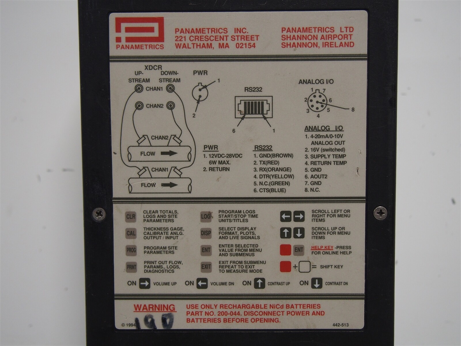 Panametrics Transport PT868-2 Portable Flowmeter