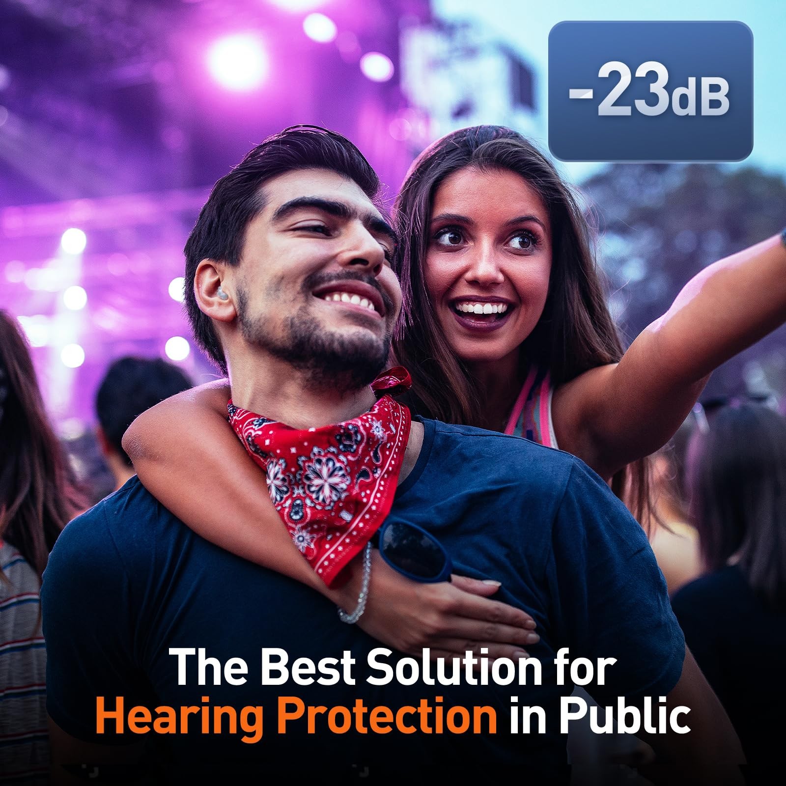 High Fidelity Concert Ear Plugs, Noise Cancelling Silicone Plugs 2 Pairs for