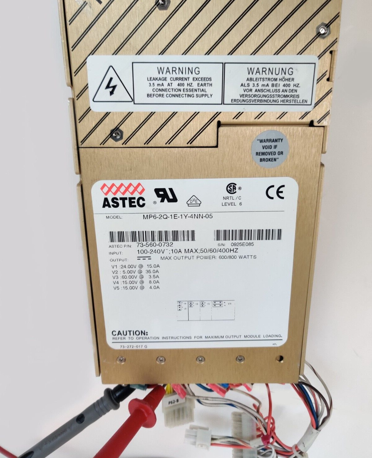 Astec 600W 800W Power Supply 10A MVP Series 73-560-0732 Thermo TSQ MS Working