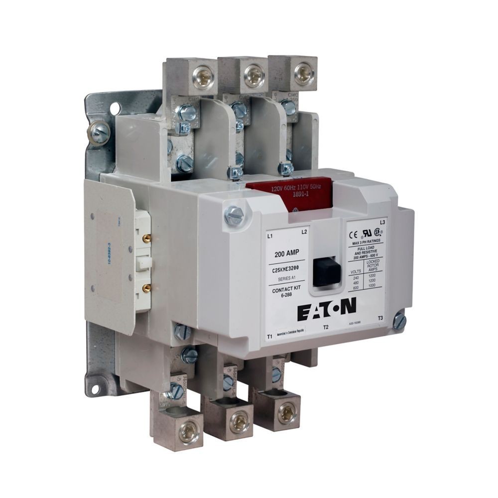 C25KNE3200A Eaton / Cutler Hammer IEC Contactor 200A Coil 110-120VAC- New