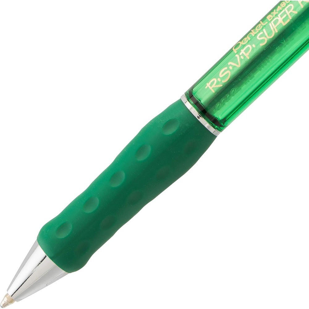 Medium Point Ballpoint Pens, Green Ink, 1.0mm Tip, 2-Pack Office School Writing