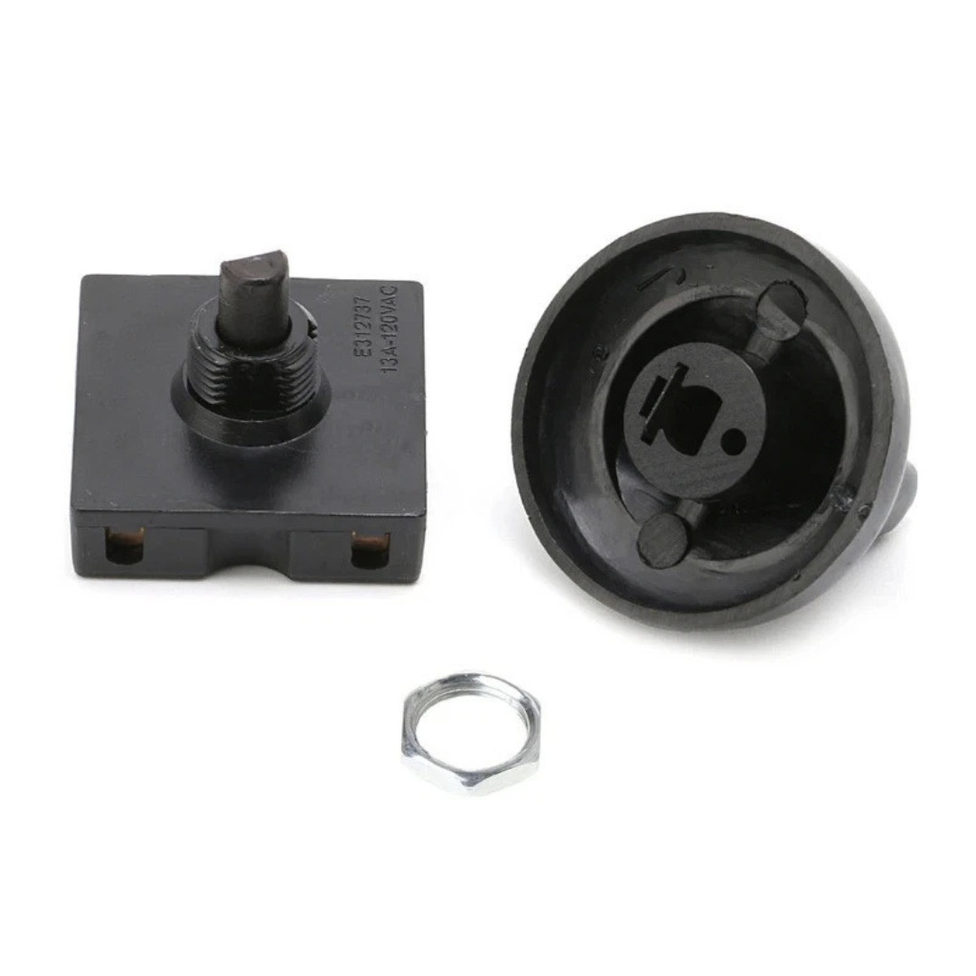 4 Position 3 Speed Fan Switch Rotary Controller with Knob 13A 250V