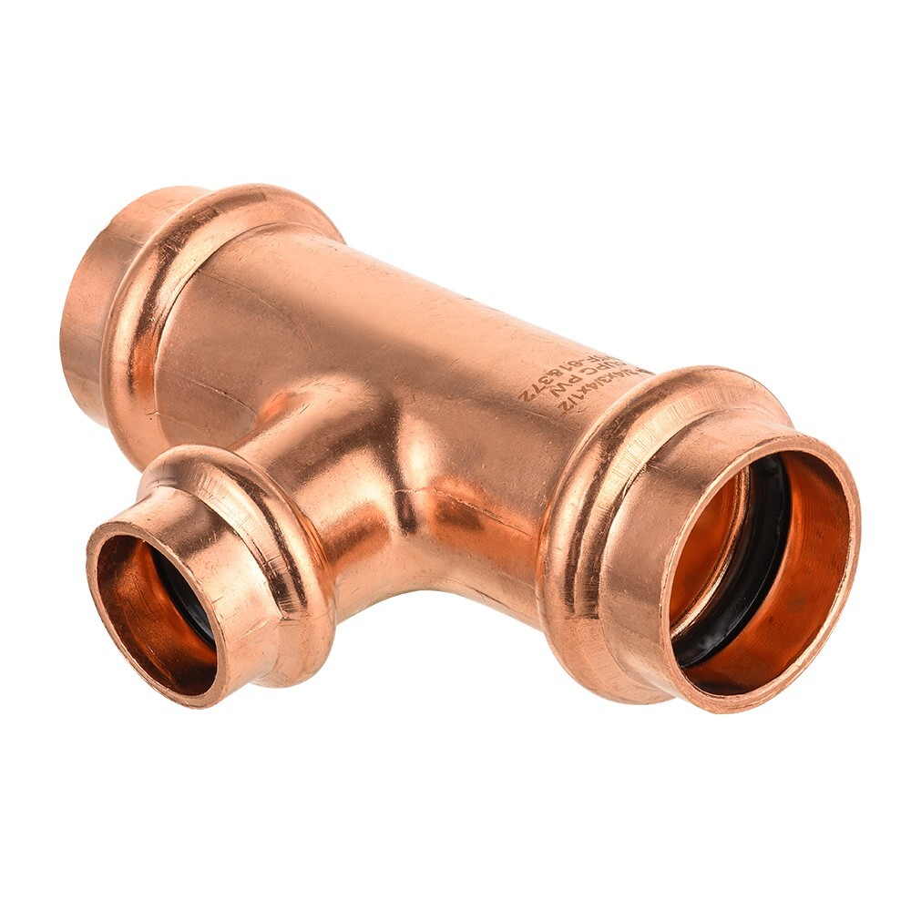 5 PCS EFIELD 3/4″ X 3/4″ X 1/2″ Copper Press Fit Tee Copper Fittings, Lead Free