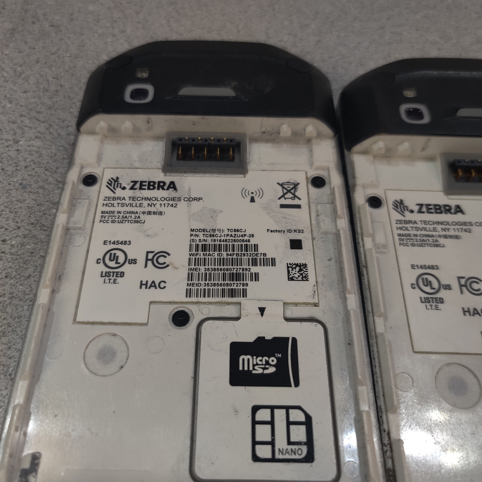 LOT OF 3 Zebra TC56 TC56CJ-1PAZU4P-25 Touch Computer Barcode Scanner FOR PARTS