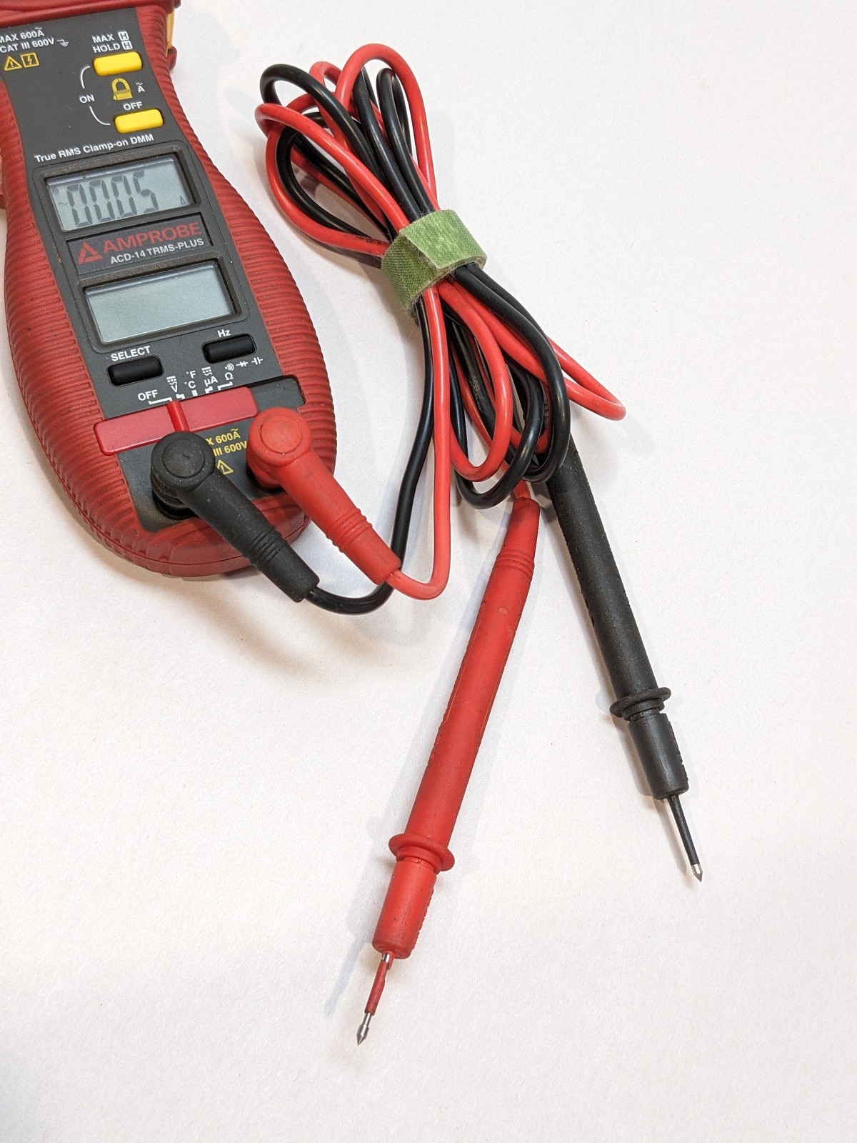 Amprobe ACD-14 TRMS-PLUS Clamp Meter, LCD, 600A, 1.3 In (33mm) Jaw Capacity