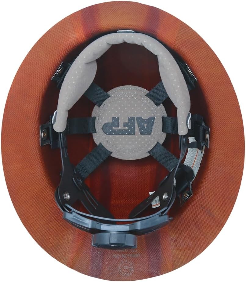 AFP Fiber Full Brim Hard Hat | 6 Point Ratchet Suspension | OSHA & ANSI Rated