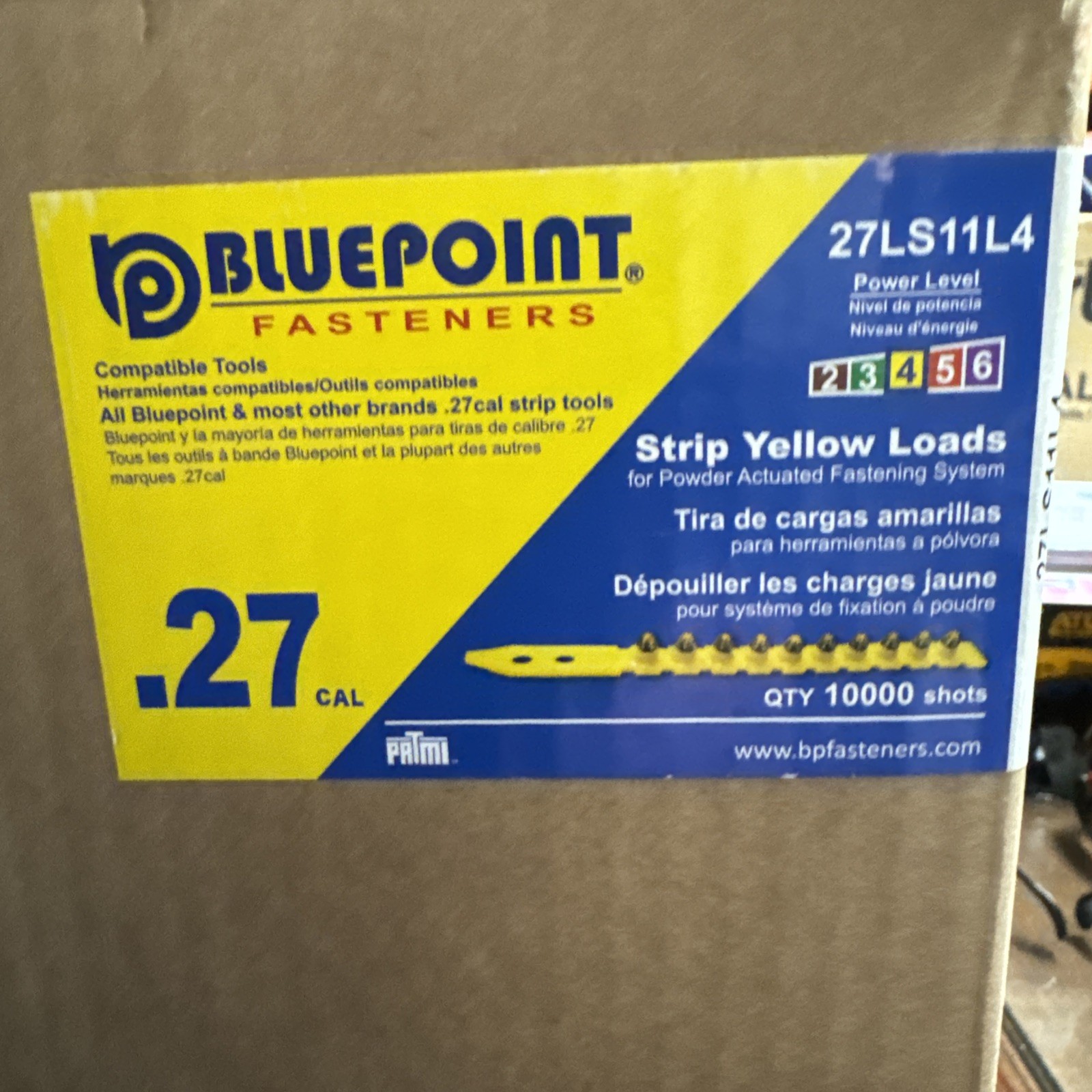 100-10 Pack Bluepoint 27LS11L4 .27 Caliber Level 4 YELLOW Strip Powder Loads