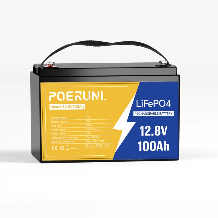 12 Volt 100Ah LiFePO4 Battery High Capacity Deep Cycle for Solar Marine Use RV