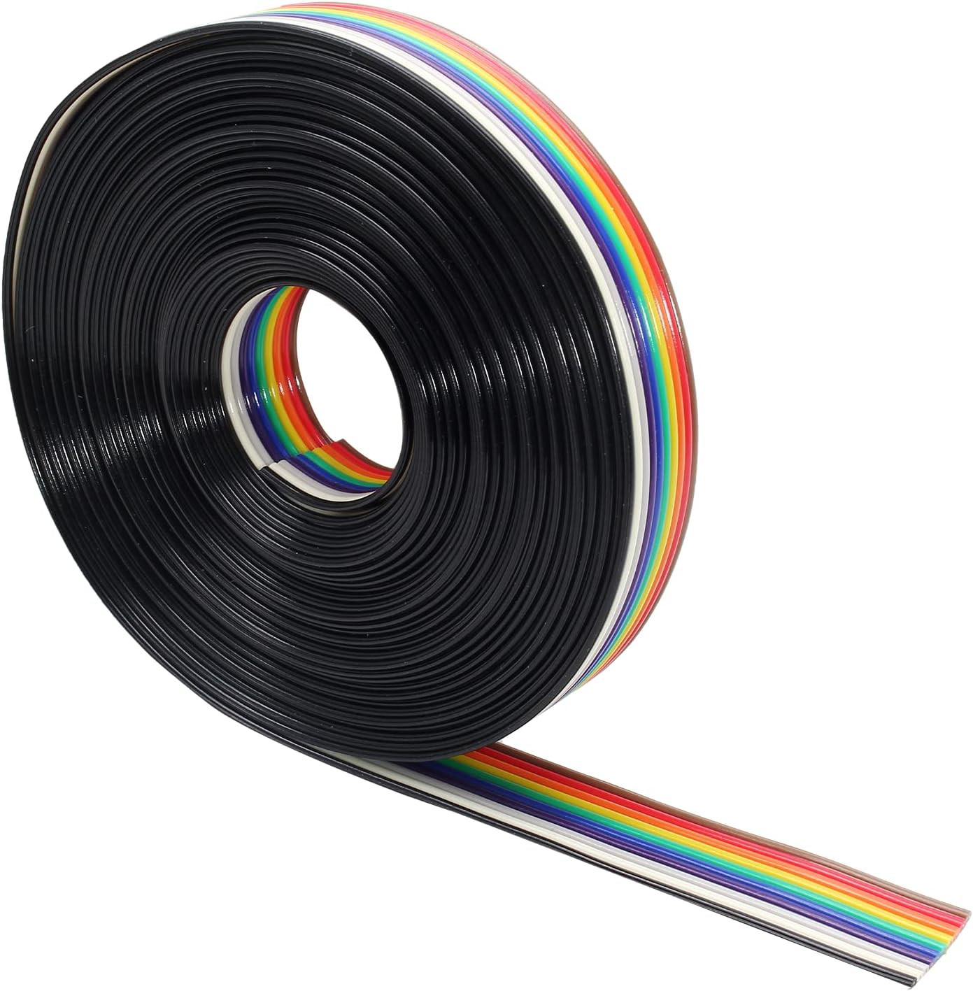 10-Wire Rainbow IDC Ribbon Cable 16ft 2.54mm Pitch Connector Wire