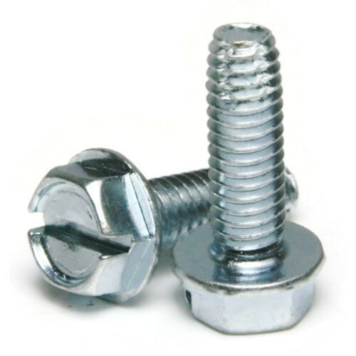 3/8″-16 Thread Cutting Screw – Zinc Plated Slotted Hex Washer Head – Select Size