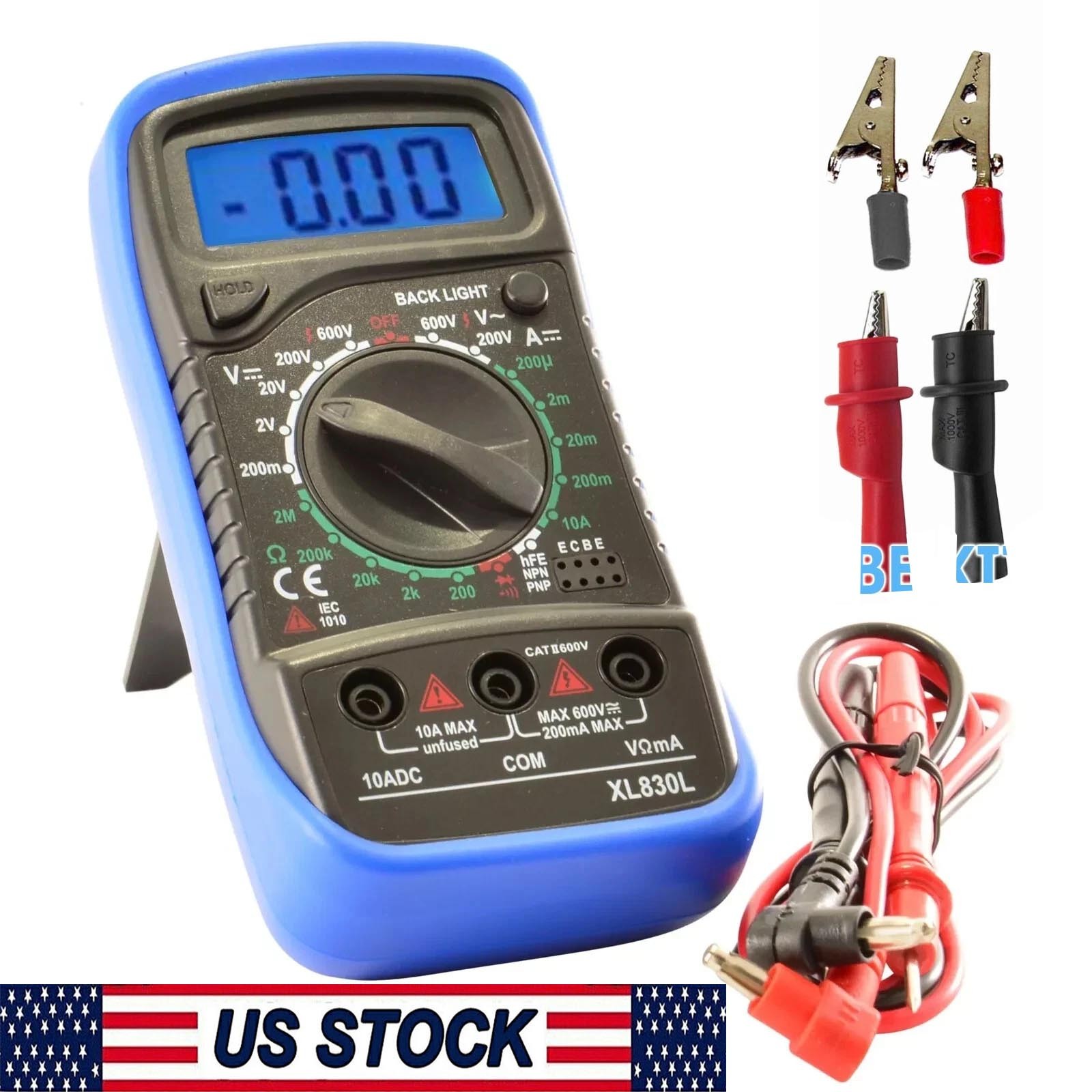 LCD Voltmeter Digital MULTIMETER Ammeter Ohmmeter Volt AC DC Tester Meter US.