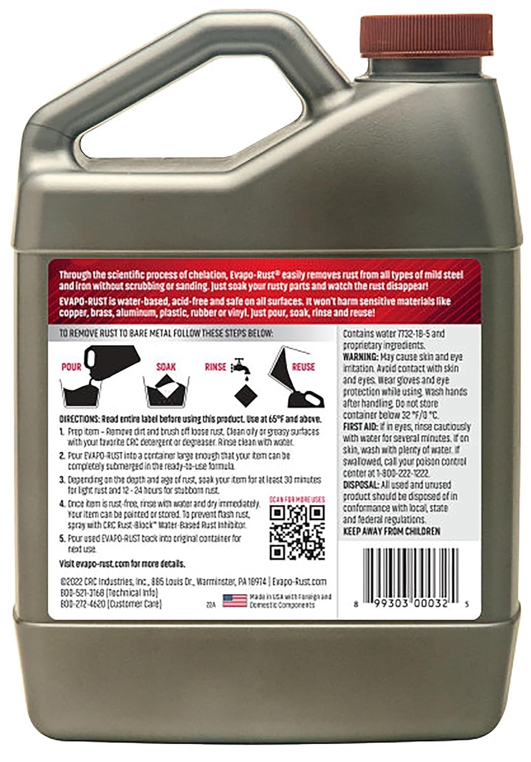 CRC Evapo-Rust, Heavy-Duty Rust Remover, Reusable, Acid-Free,…