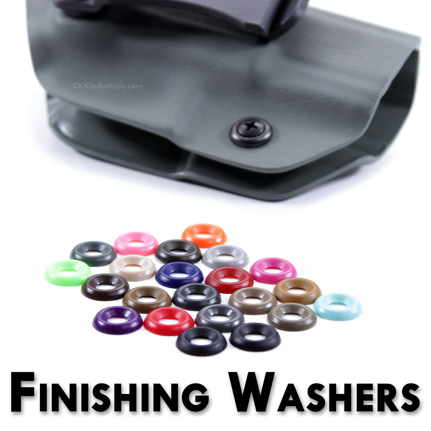 Finishing Washers – #8 – Round Top – Nylon – for Holster & Sheath Making