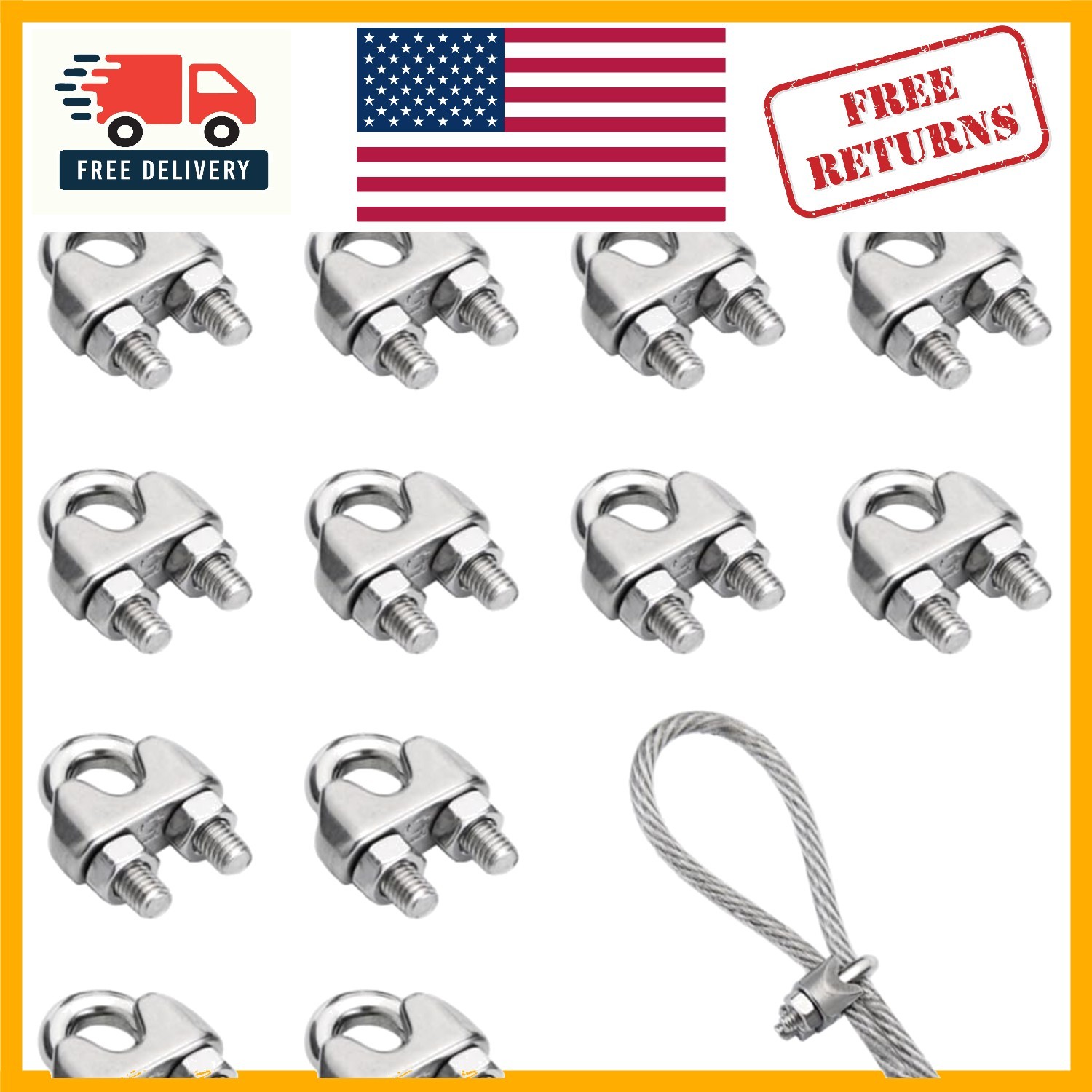 Versatile 12-Piece M5 3/16″ Wire Cable Clamp Set – Trusted for Outdoor Uses