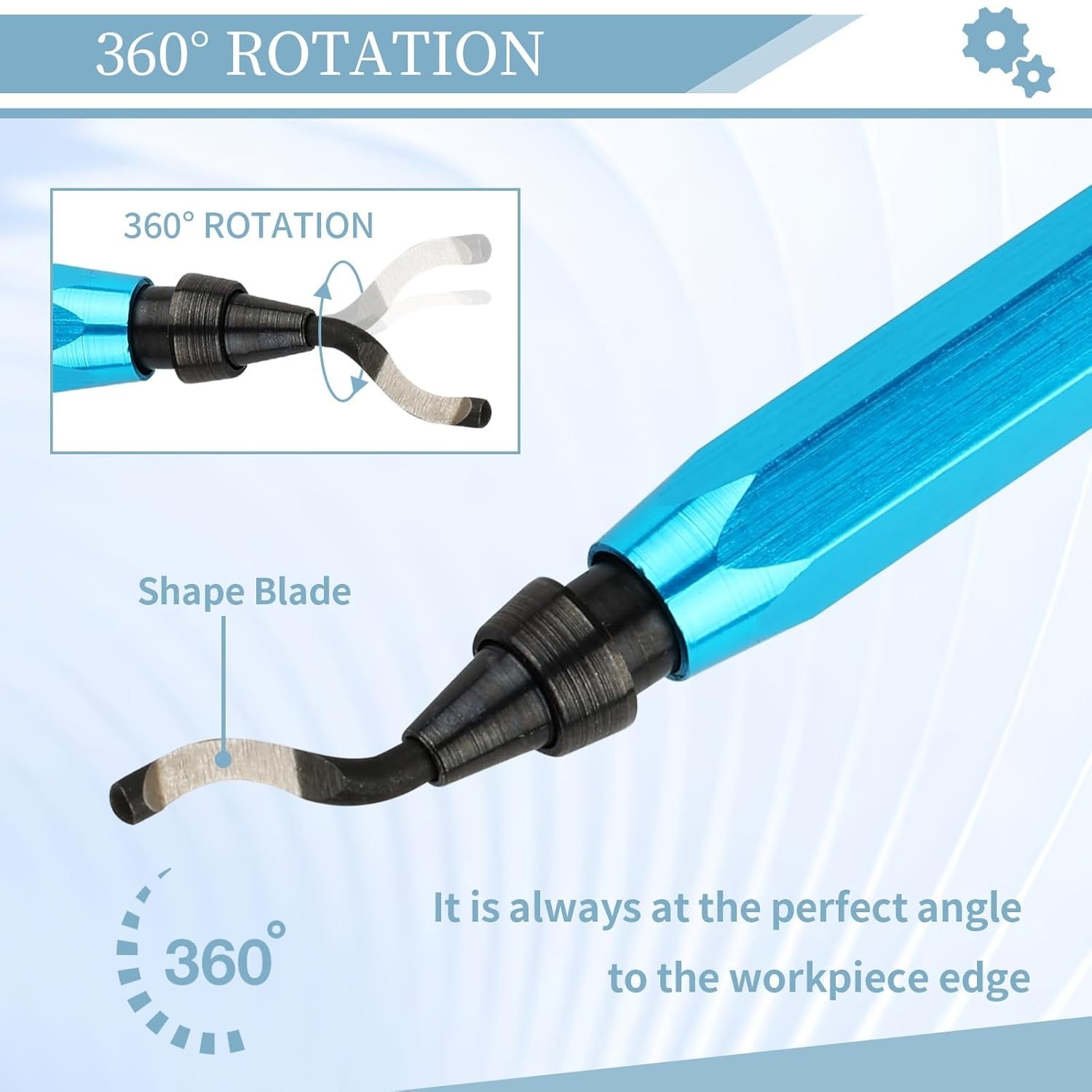 Deburring Tool with 12 HSS Blades for Metal Plastic PVC Pipe 3D Printing Blue